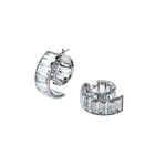 Matrix earrings, White, Rhodium plated